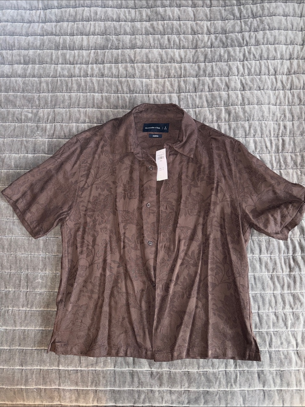 Abercrombie men's brown paisley button down size S